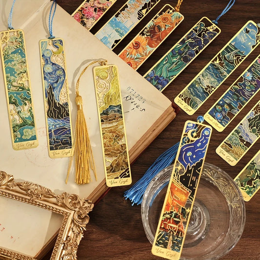 Vintage Oil Painting Metal Bookmarks: Timeless Art for Every Page.