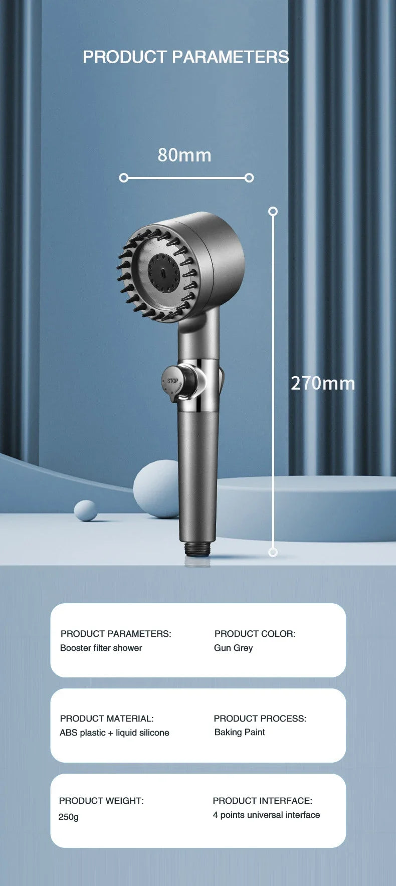 High-Pressure Filter Shower Head