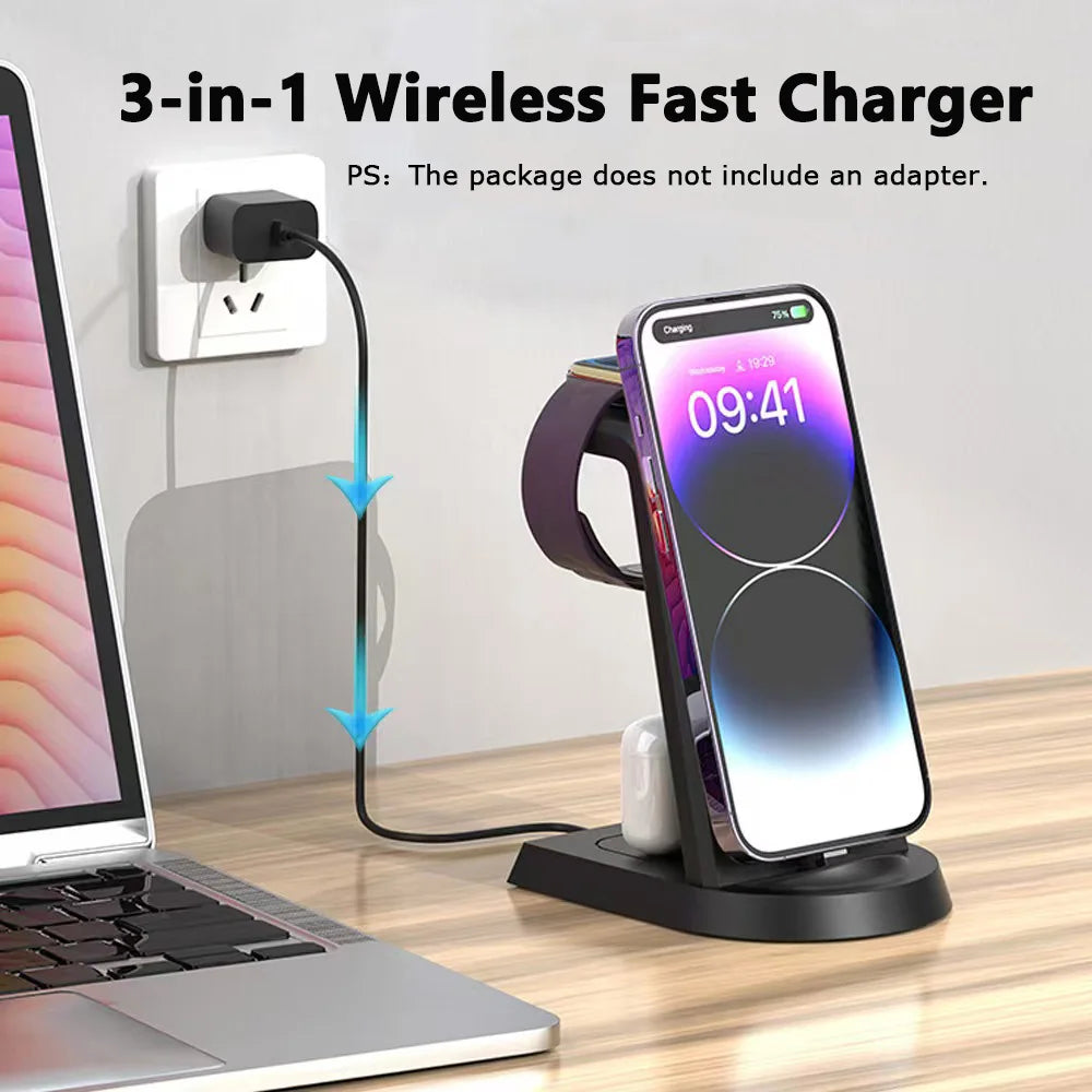 3-in-1 Fast Wireless Charging Station