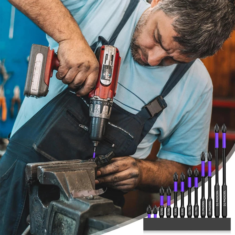 Magnetic Phillips Impact Screwdriver Bits (6/12 pcs Set)