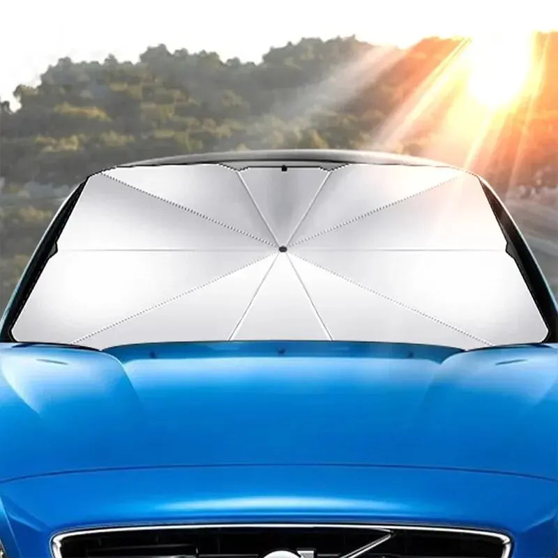Folding Windshield Sunshade Umbrella: Instant Car Sun Protection.