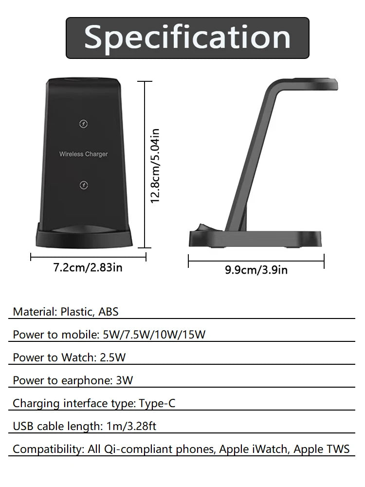 3-in-1 Fast Wireless Charging Station