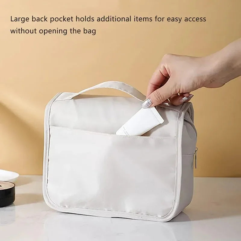 Waterproof Travel Makeup & Toiletry Bag: Hanging Organizer with Hook.