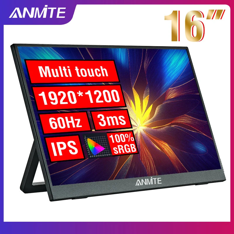 Anmite 16-Inch Portable Touch Monitor: Your Command Center, Anywhere.