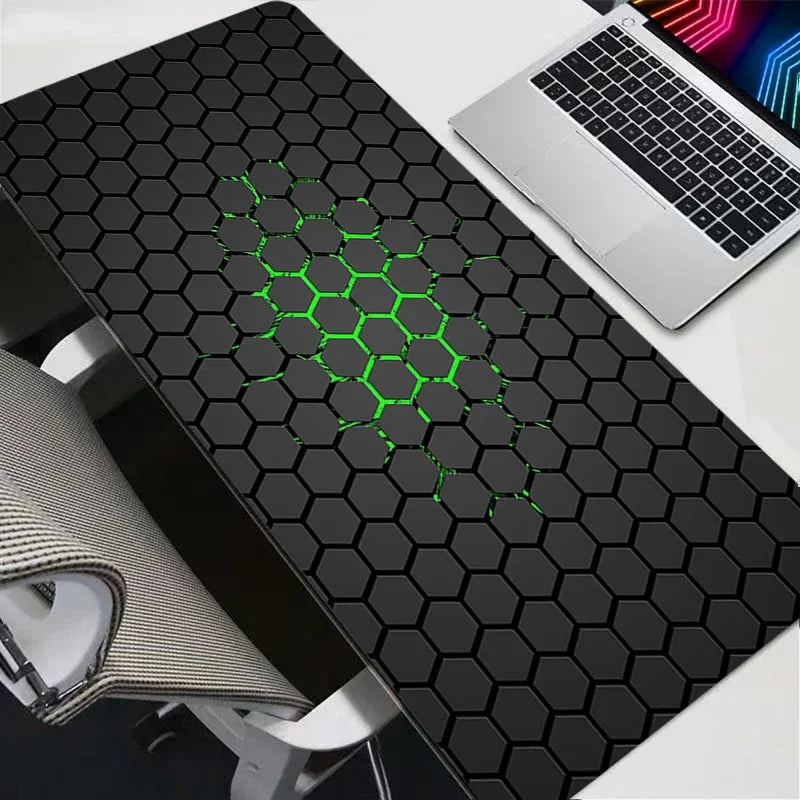 Hexagon XXL Mouse Pad: Soft Office Carpet & Gamer Desktop Mat.