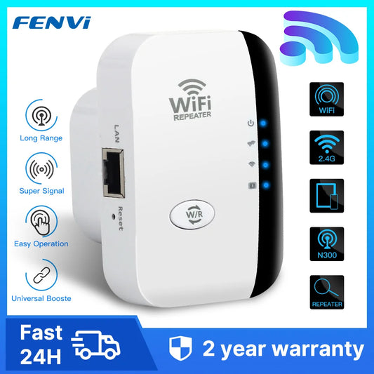 FENVI 300Mbps WiFi Repeater: Banish Dead Zones, Boost Your Signal.