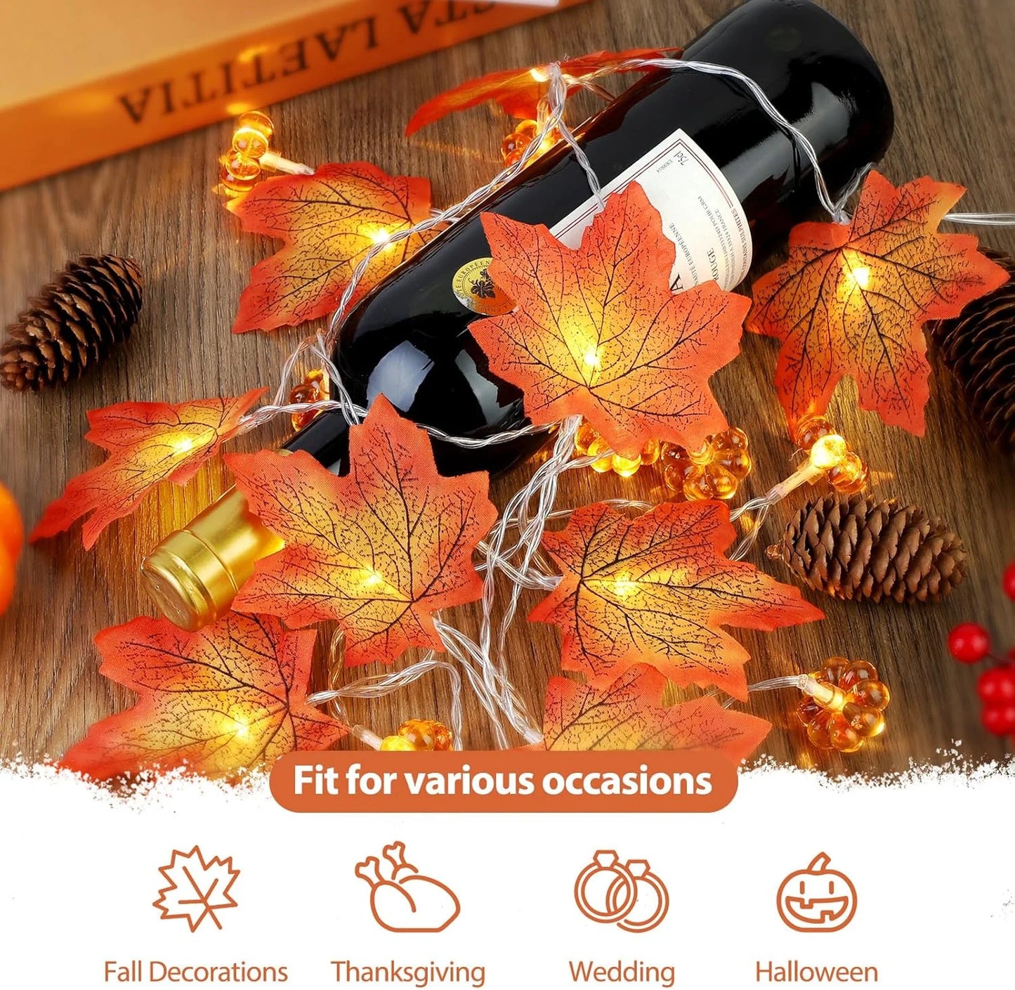 Halloween & Autumn Lights - Maple Leaf Shaped