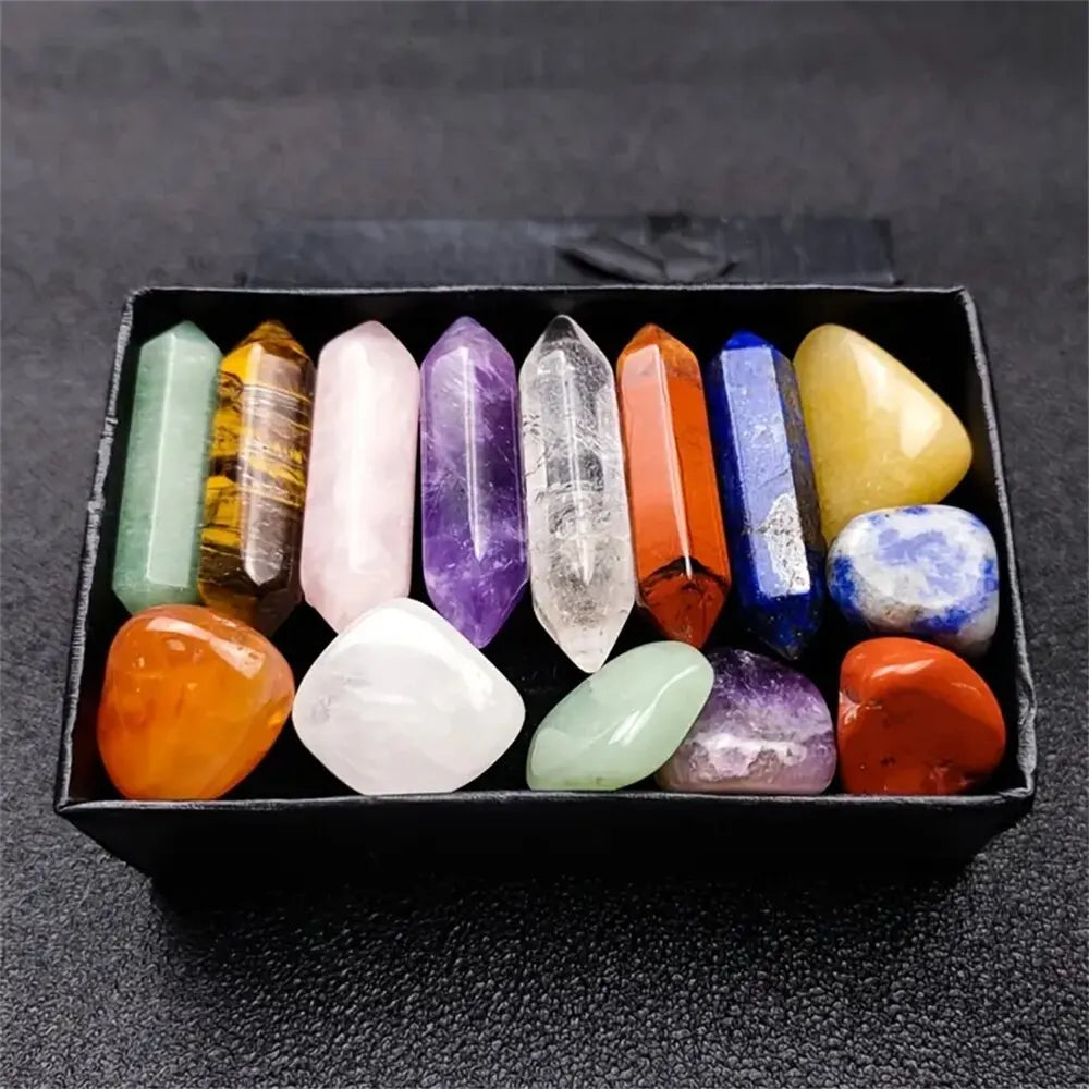 14-Piece Pointed Chakra Healing Crystal Set