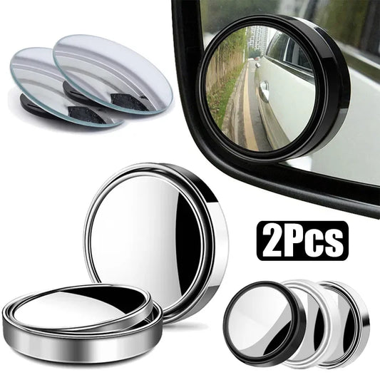 2Pcs Round Frame Convex Blind Spot Mirror