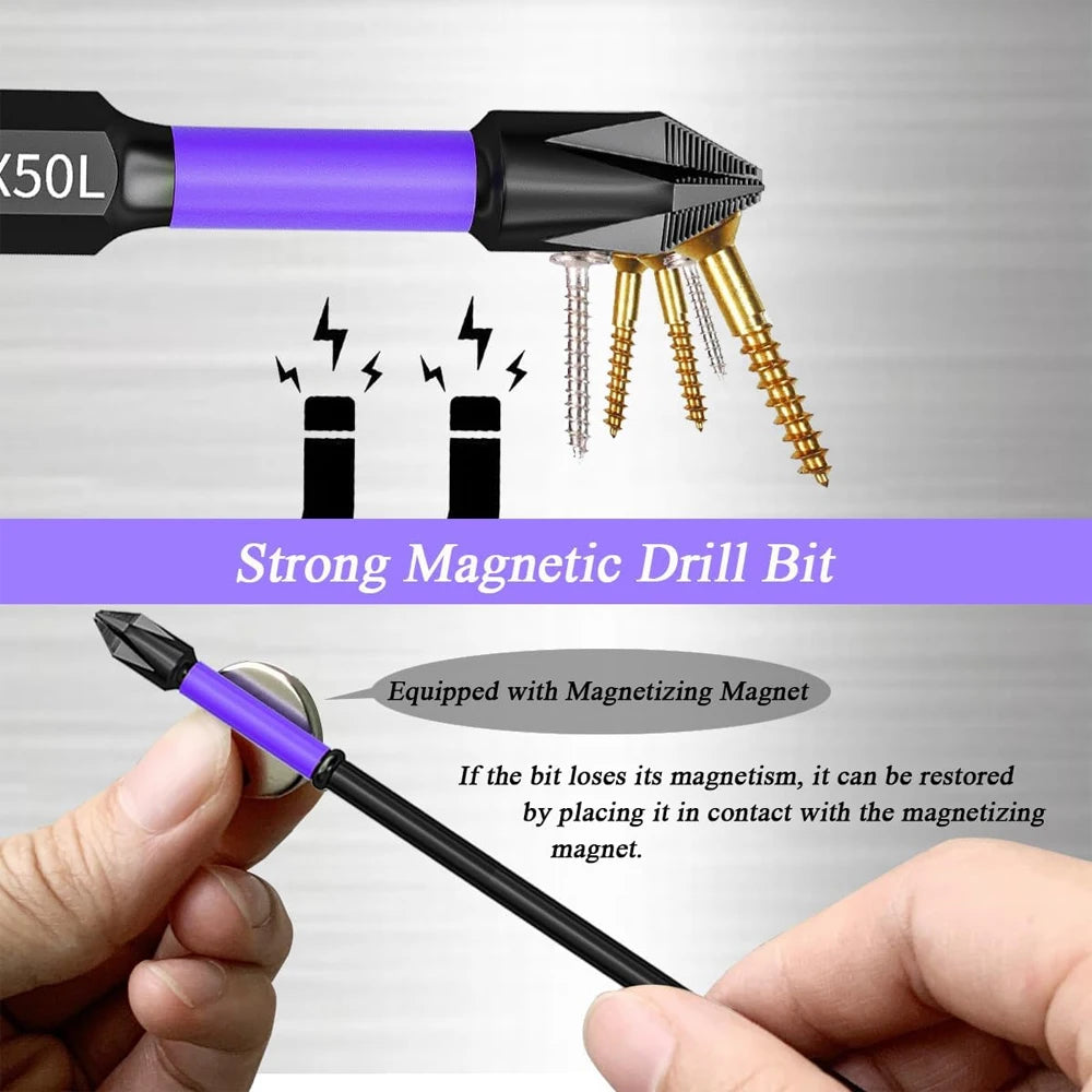 Magnetic Phillips Impact Screwdriver Bits (6/12 pcs Set)
