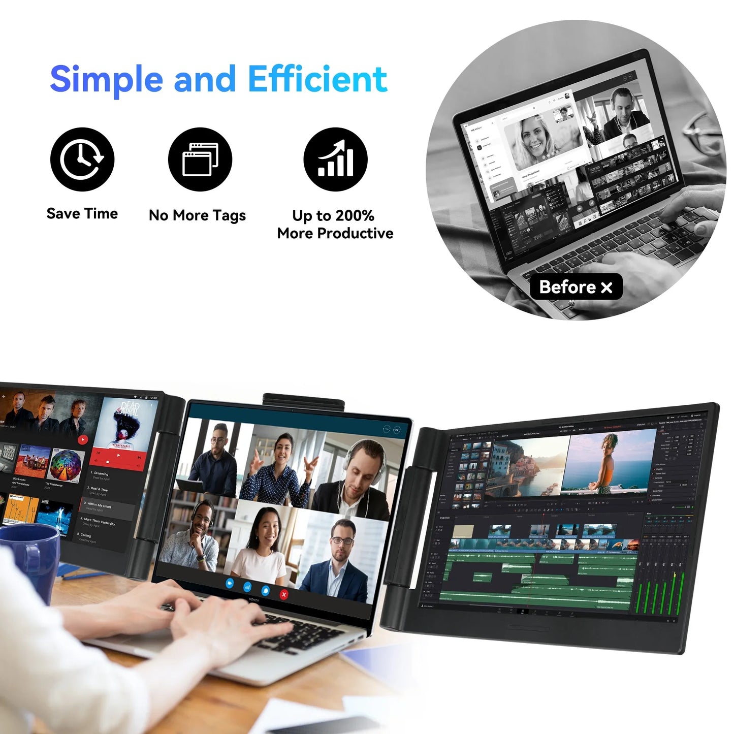 14" Triple/Dual Laptop Screen Extender