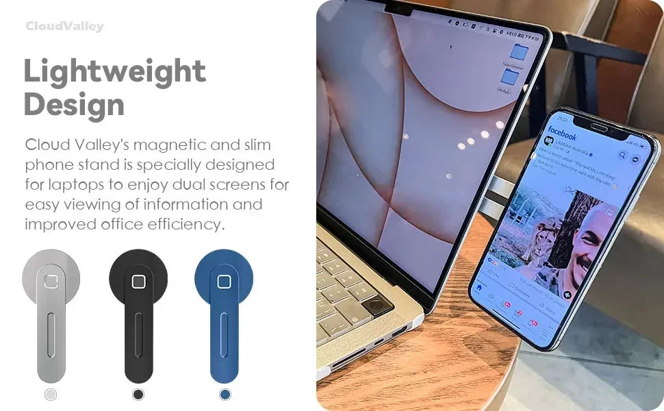 2024 Slim & Foldable Magnetic Laptop Phone Holder: The Dual-Screen Solution.