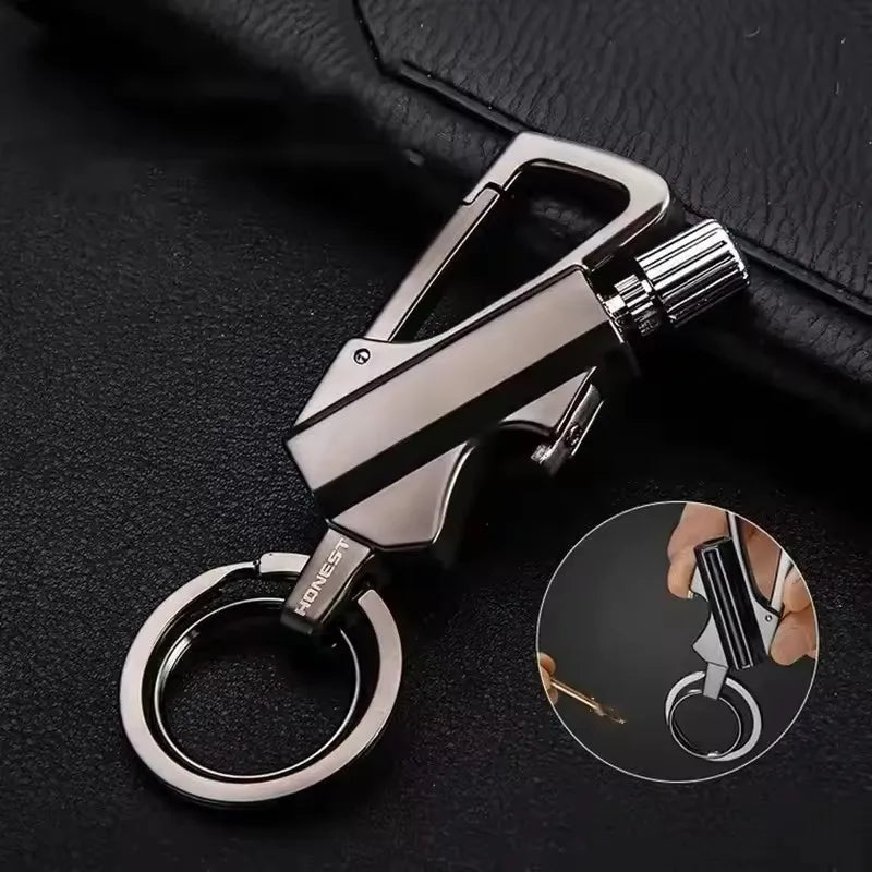 4-in-1 Kerosene Lighter Keychain: Essential Outdoor Gadget & Gift.