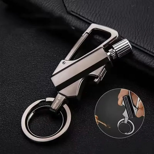 4-in-1 Kerosene Lighter Keychain: Essential Outdoor Gadget & Gift.