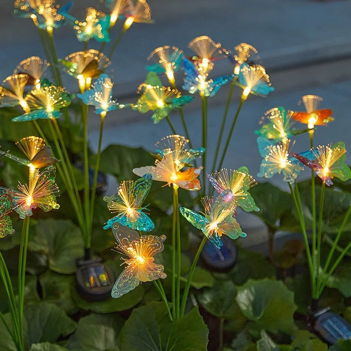 6LED Solar Butterfly Fiber Optic Light