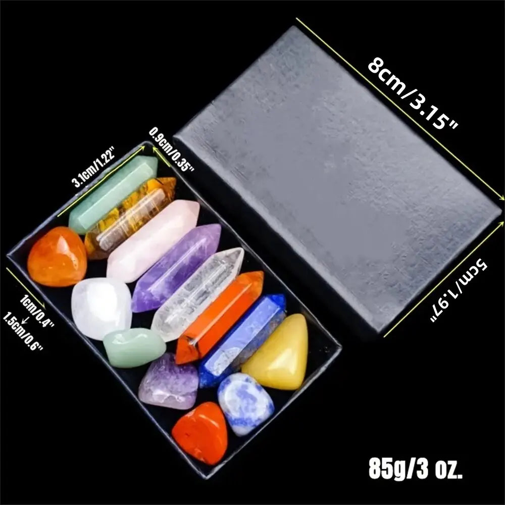14-Piece Pointed Chakra Healing Crystal Set