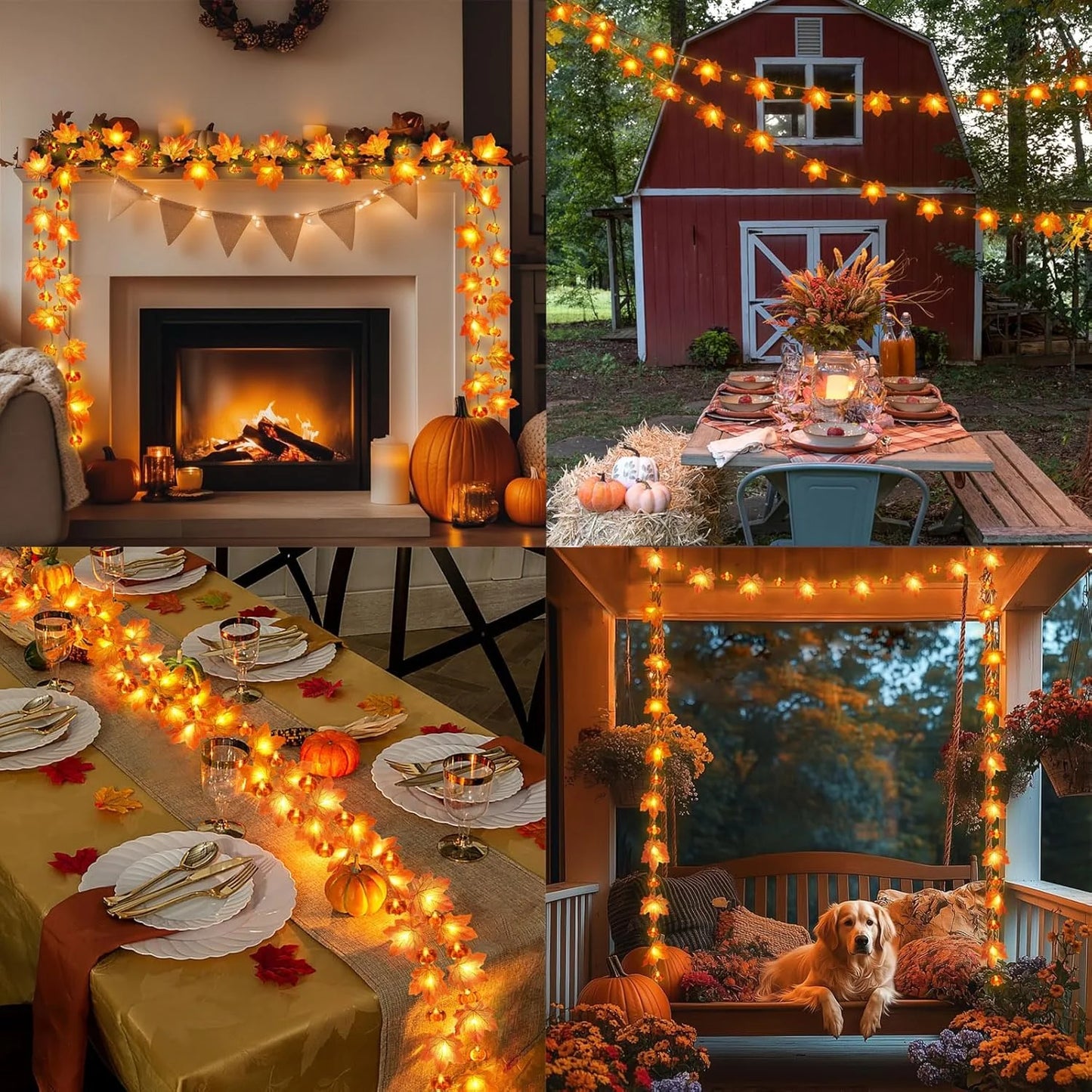 Halloween & Autumn Lights - Maple Leaf Shaped