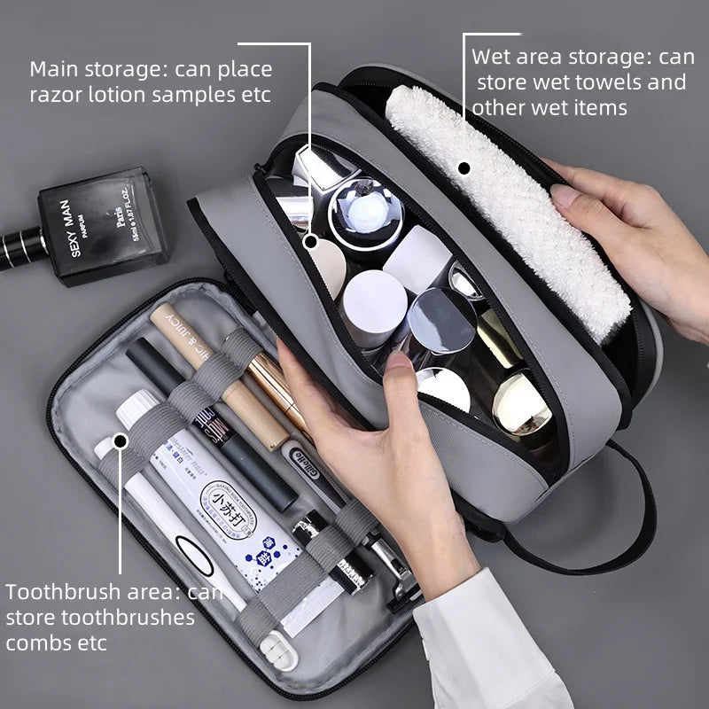 2025 Men's Travel Toiletry Bag: Large Capacity, Dry/Wet Separation.