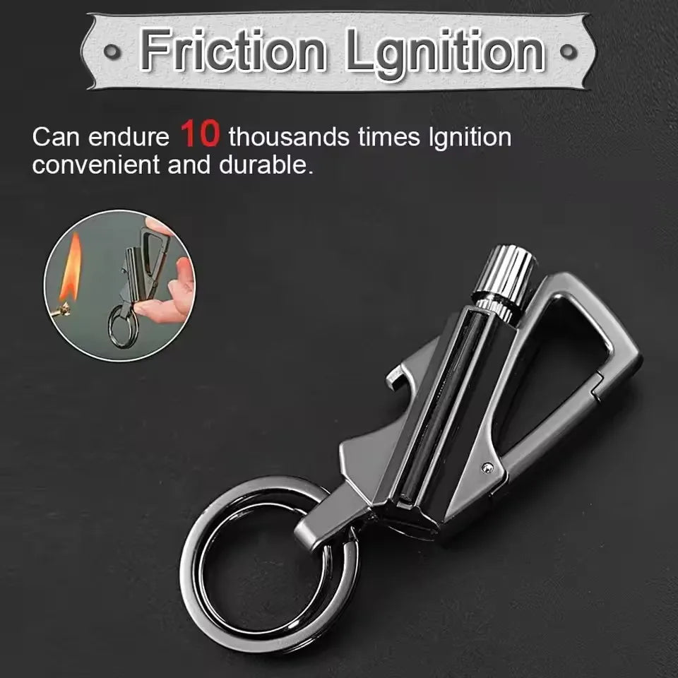 4-in-1 Kerosene Lighter Keychain: Essential Outdoor Gadget & Gift.