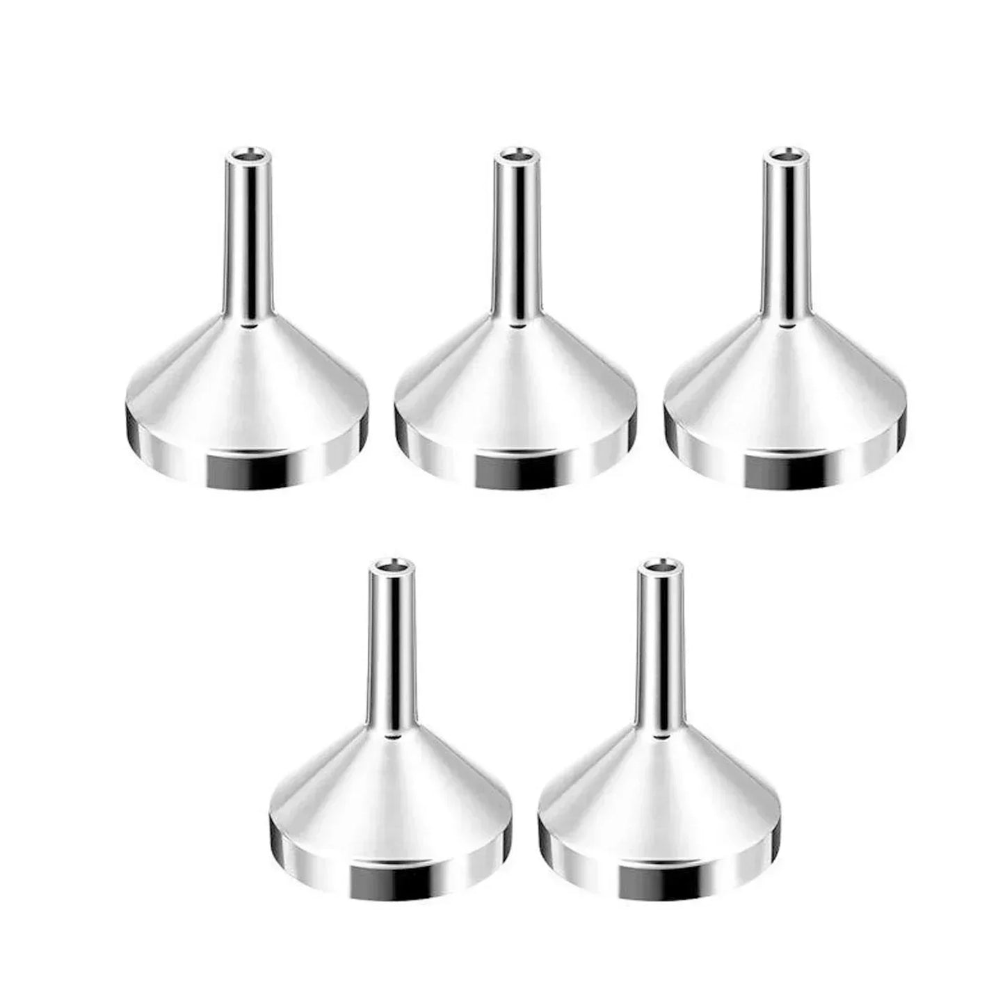 5-Piece Stainless Steel Mini Funnel Set: Mess-Free Filling for Kitchen & Home.