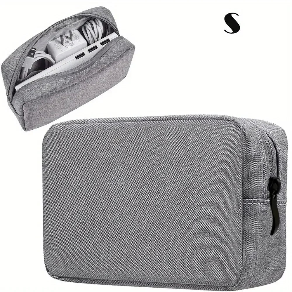 Small Electronics Travel Organizer: Cable, Cord, & SD Card Storage Bag.