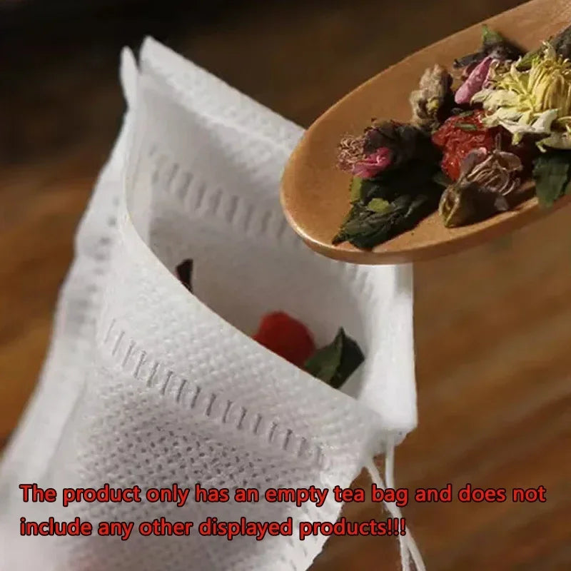 100 Pcs Disposable Tea Filter Bags: Effortless, Mess-Free Brewing.