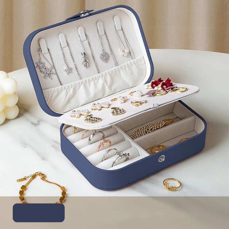 Portable Leather Jewelry Storage Box: Travel Organizer & Display Case.