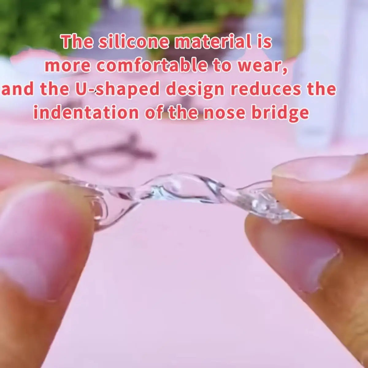 Ultra-Soft Silicone Nose Pads: Instant Comfort & Anti-Slip Security.