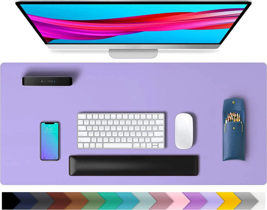 Large PU Leather Desk Mat – Waterproof Keyboard & Mouse Pad