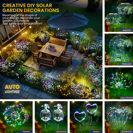 Multi-Color Starburst Solar Fireworks Lights