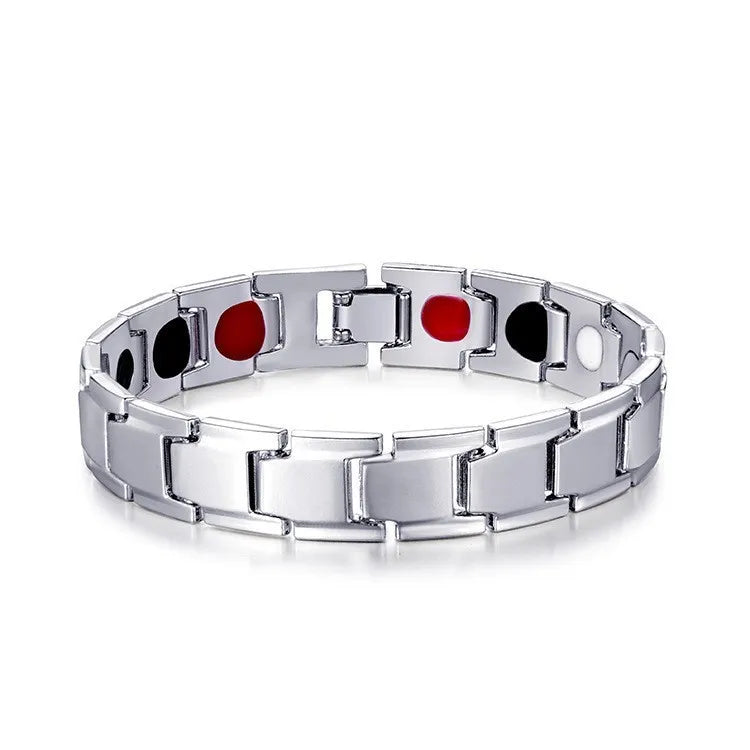 Simple Black Magnetic Bracelet: Style Meets Health Relief.