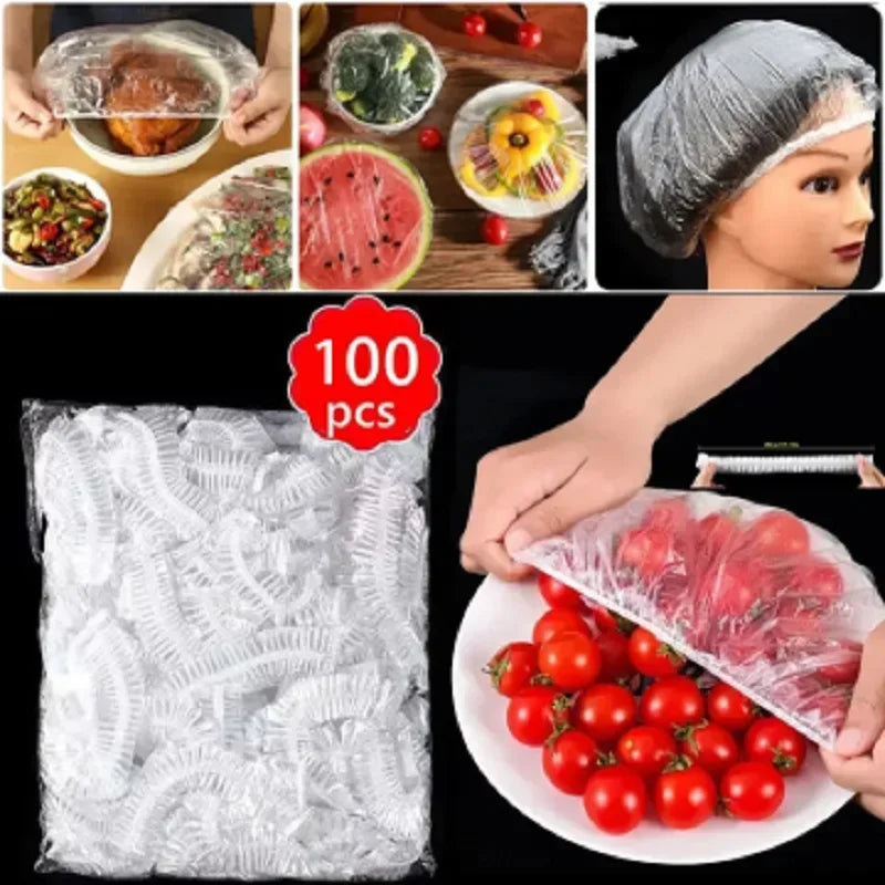 100pcs Elastic Food Storage Covers – Fresh & Reusable Bowl Lids