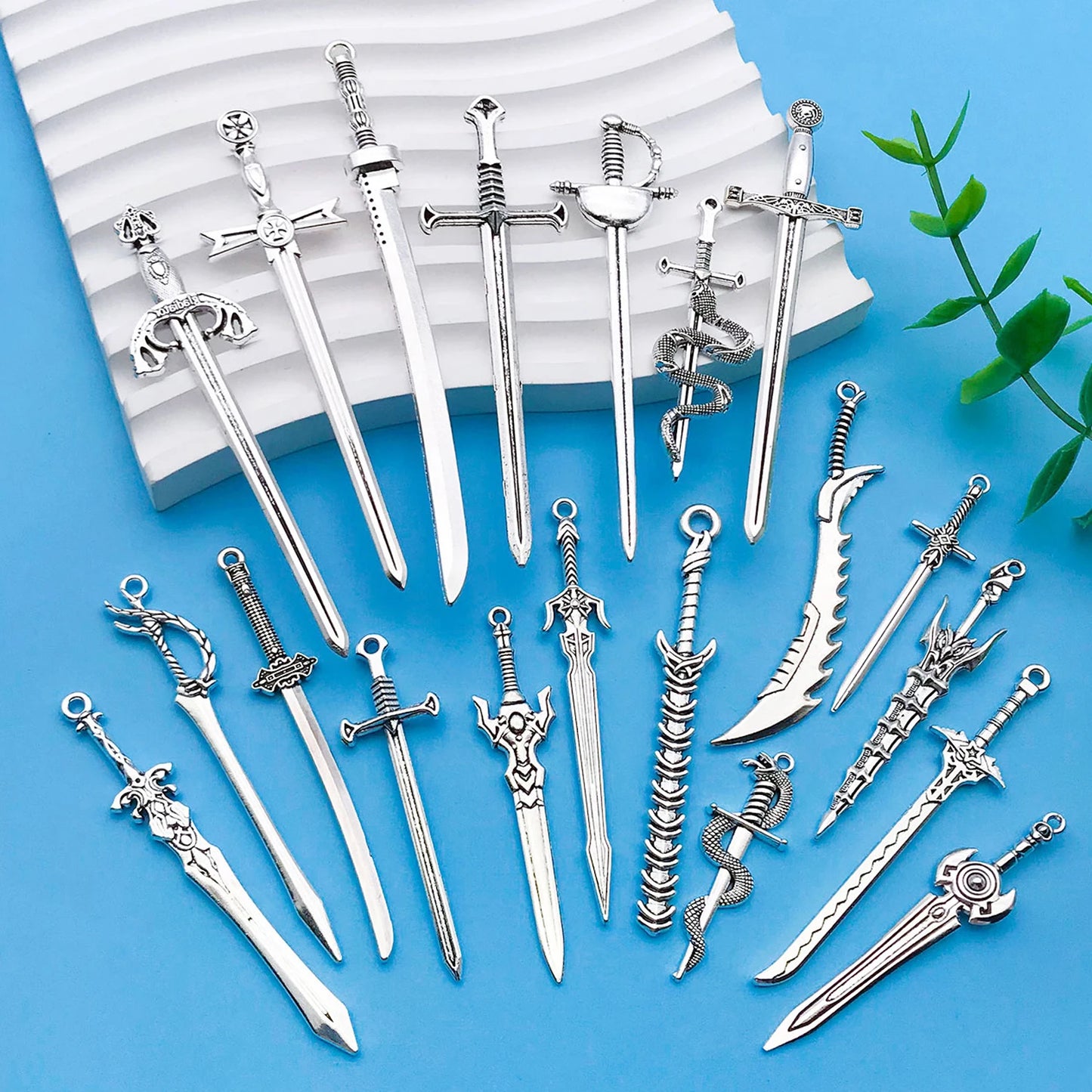 20-Piece Ancient Silver Sword Bookmark Set