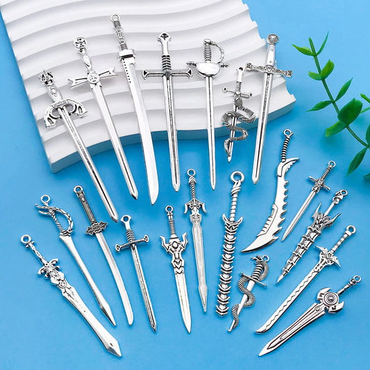 20-Piece Ancient Silver Sword Bookmark Set