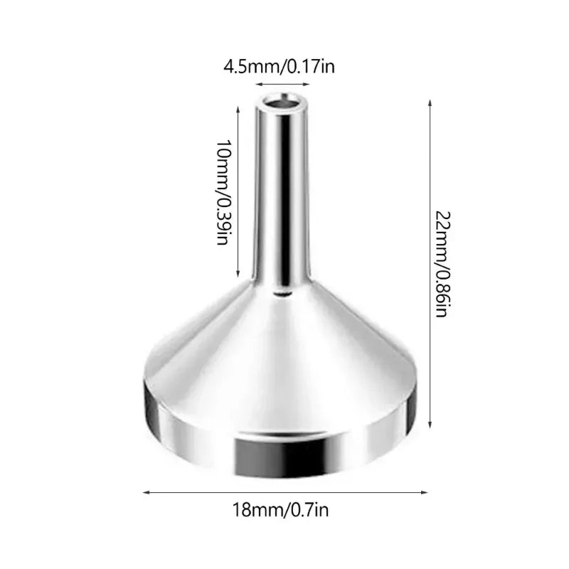 5-Piece Stainless Steel Mini Funnel Set: Mess-Free Filling for Kitchen & Home.