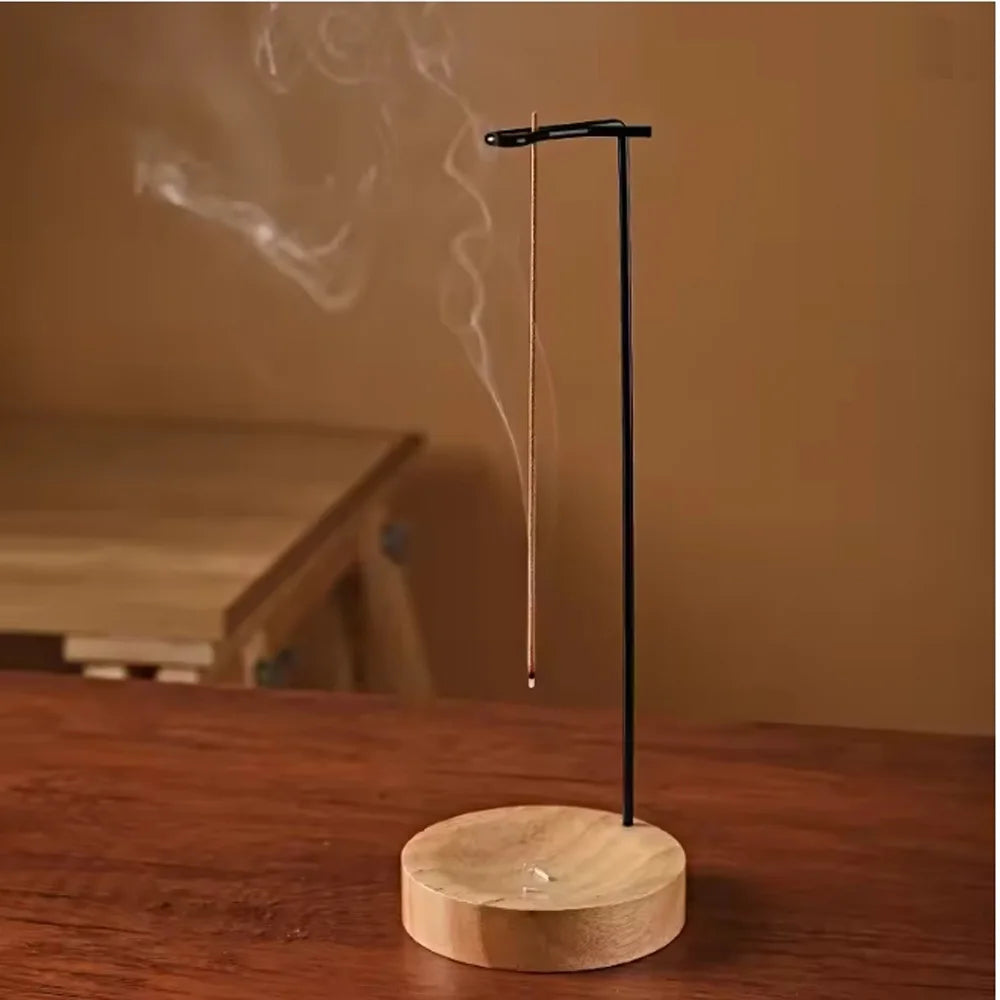 Creative Upside Down Incense Burner: Wooden, Anti-Ash Zen Decor.