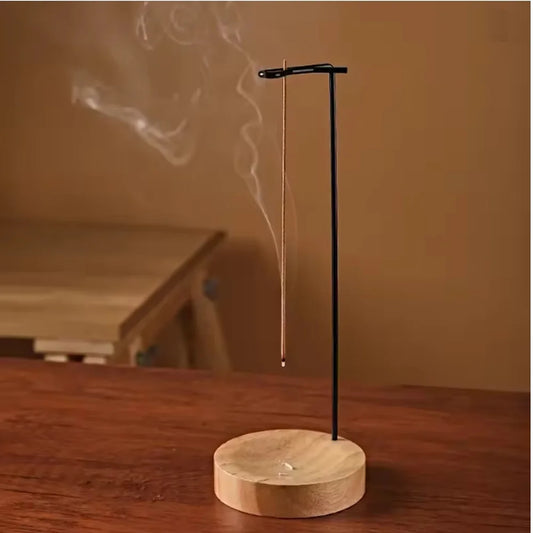 Creative Upside Down Incense Burner: Wooden, Anti-Ash Zen Decor.