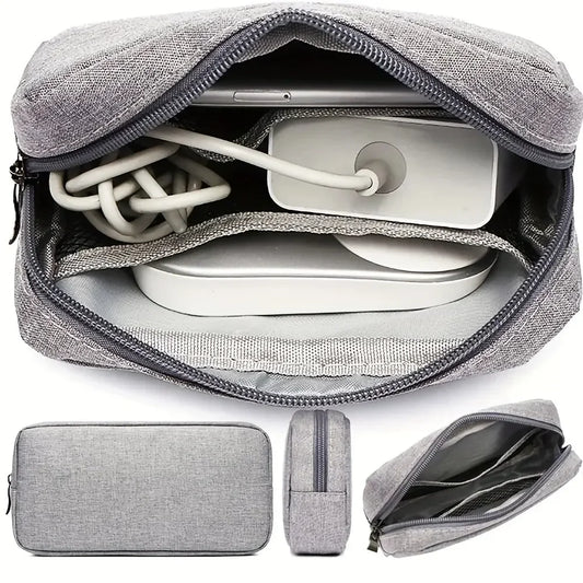 Small Electronics Travel Organizer: Cable, Cord, & SD Card Storage Bag.