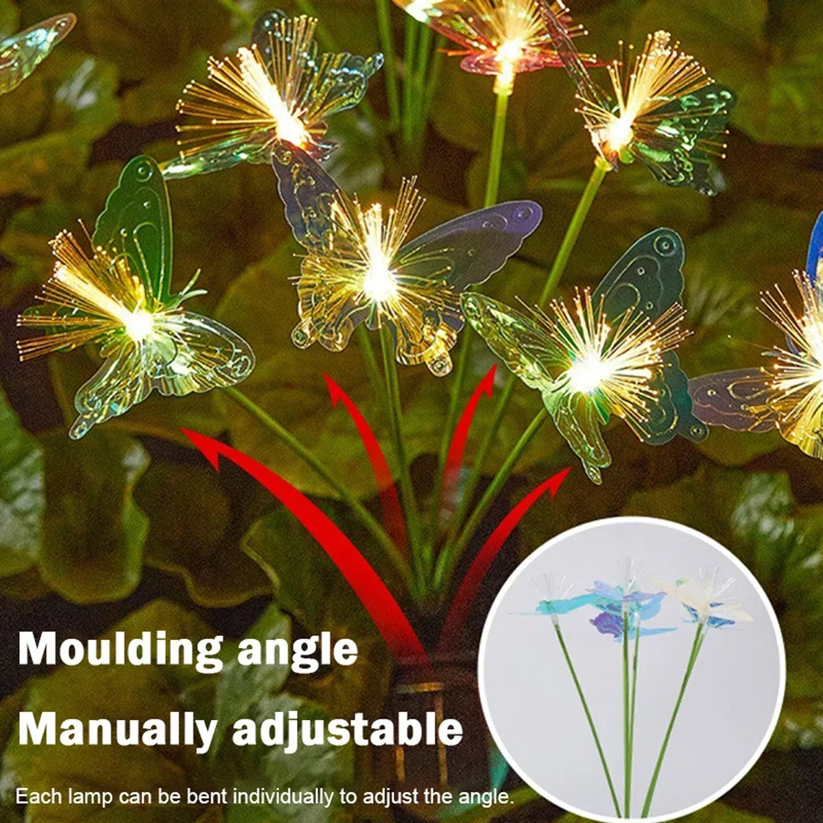 6LED Solar Butterfly Fiber Optic Light
