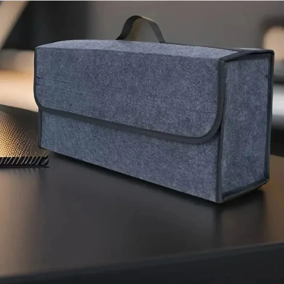 Large Anti-Slip Car Trunk Organizer: Soft Felt Compartment Storage.