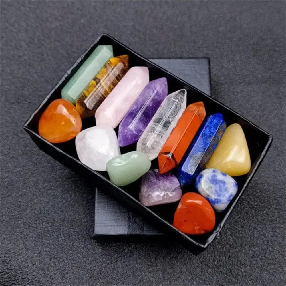 14-Piece Pointed Chakra Healing Crystal Set