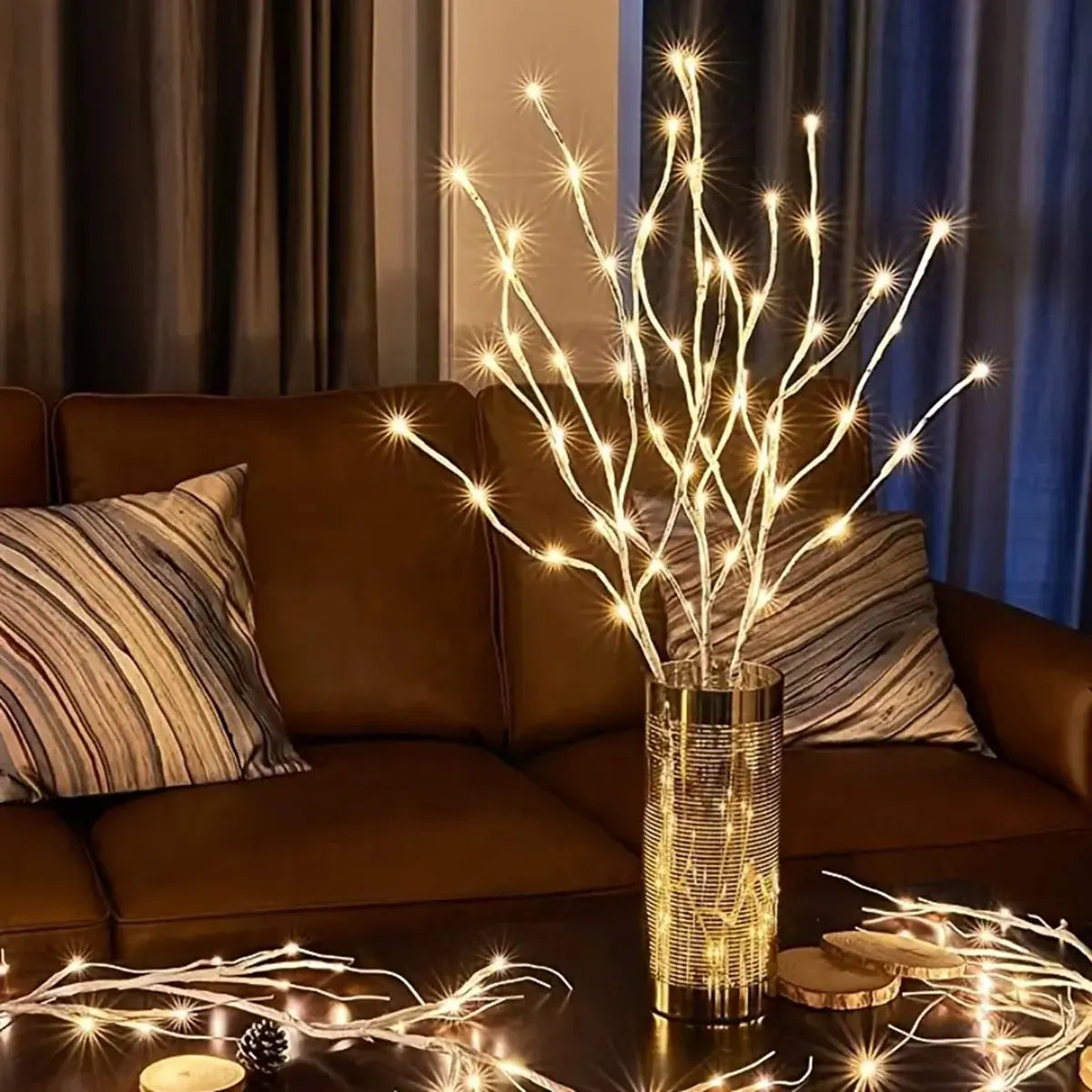LED White Birch Branch Light – Festive Battery-Operated Twig Decor