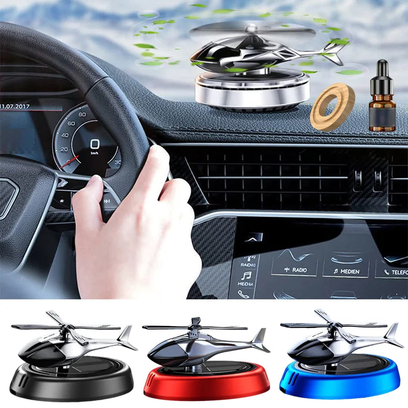 Solar Helicopter Air Freshener: Dynamic Fragrance for Your Car.