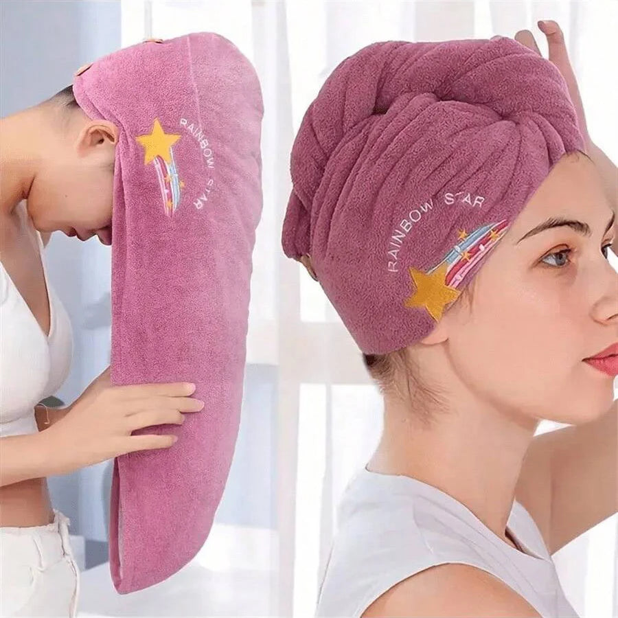 Coral Fleece Hair Drying Cap: Quick Dry, Zero Frizz.