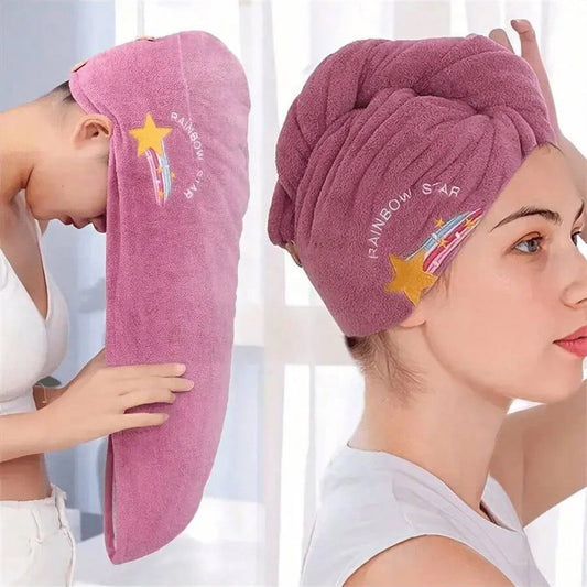 Coral Fleece Hair Drying Cap: Quick Dry, Zero Frizz.