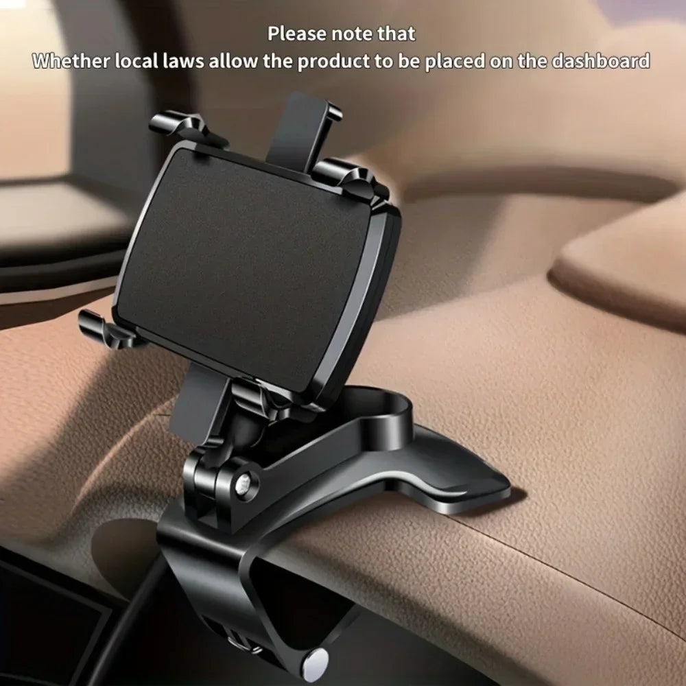Universal Dashboard Phone Holder: Easy-Clip Mount Stand for GPS Navigation.