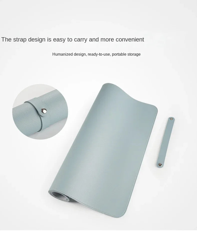 Large PU Leather Desk Mat – Waterproof Keyboard & Mouse Pad