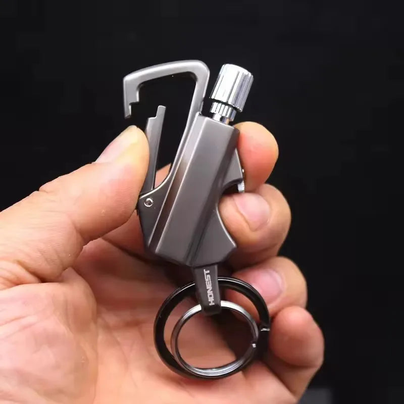 4-in-1 Kerosene Lighter Keychain: Essential Outdoor Gadget & Gift.