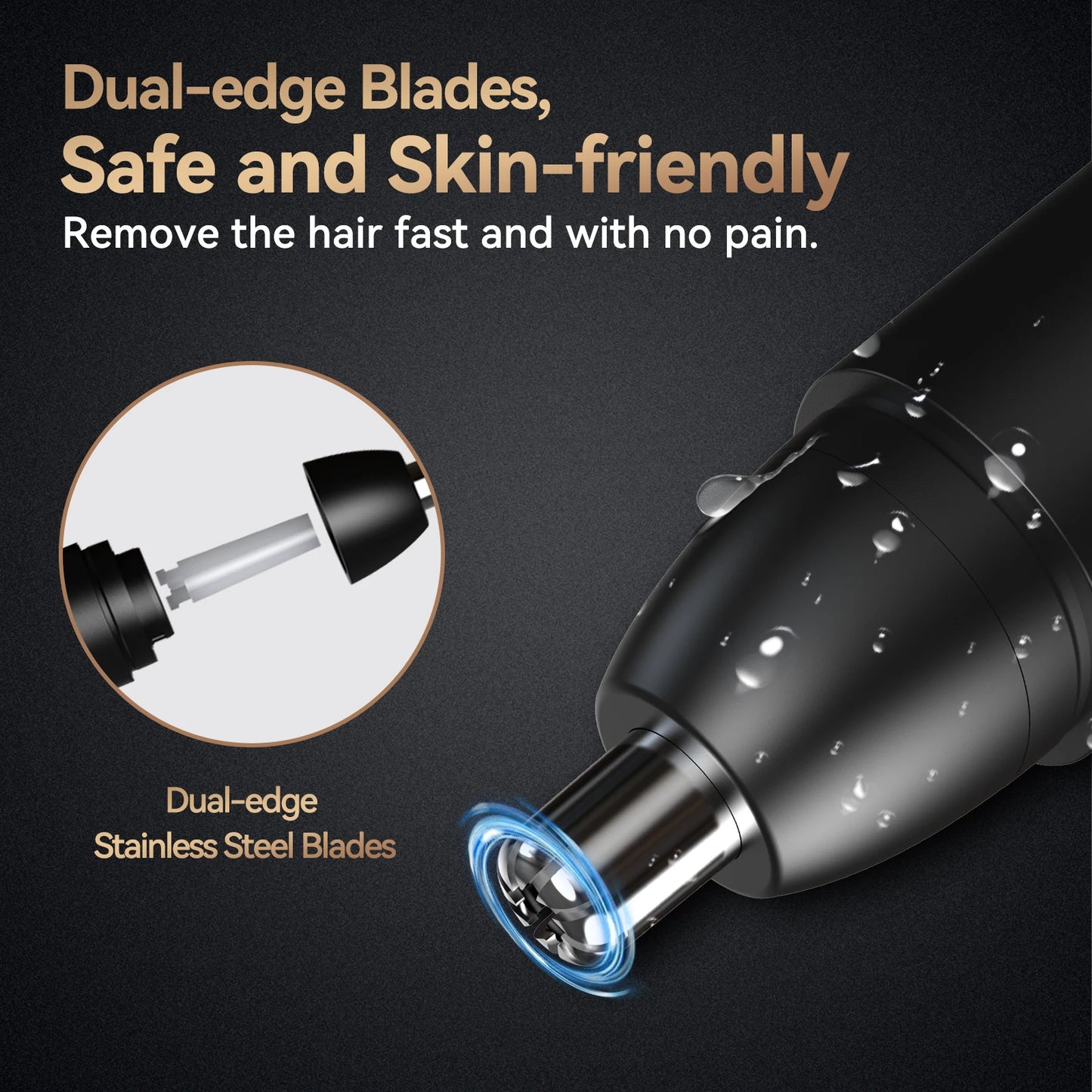 Rechargeable Nose & Ear Hair Trimmer: Painless Precision.