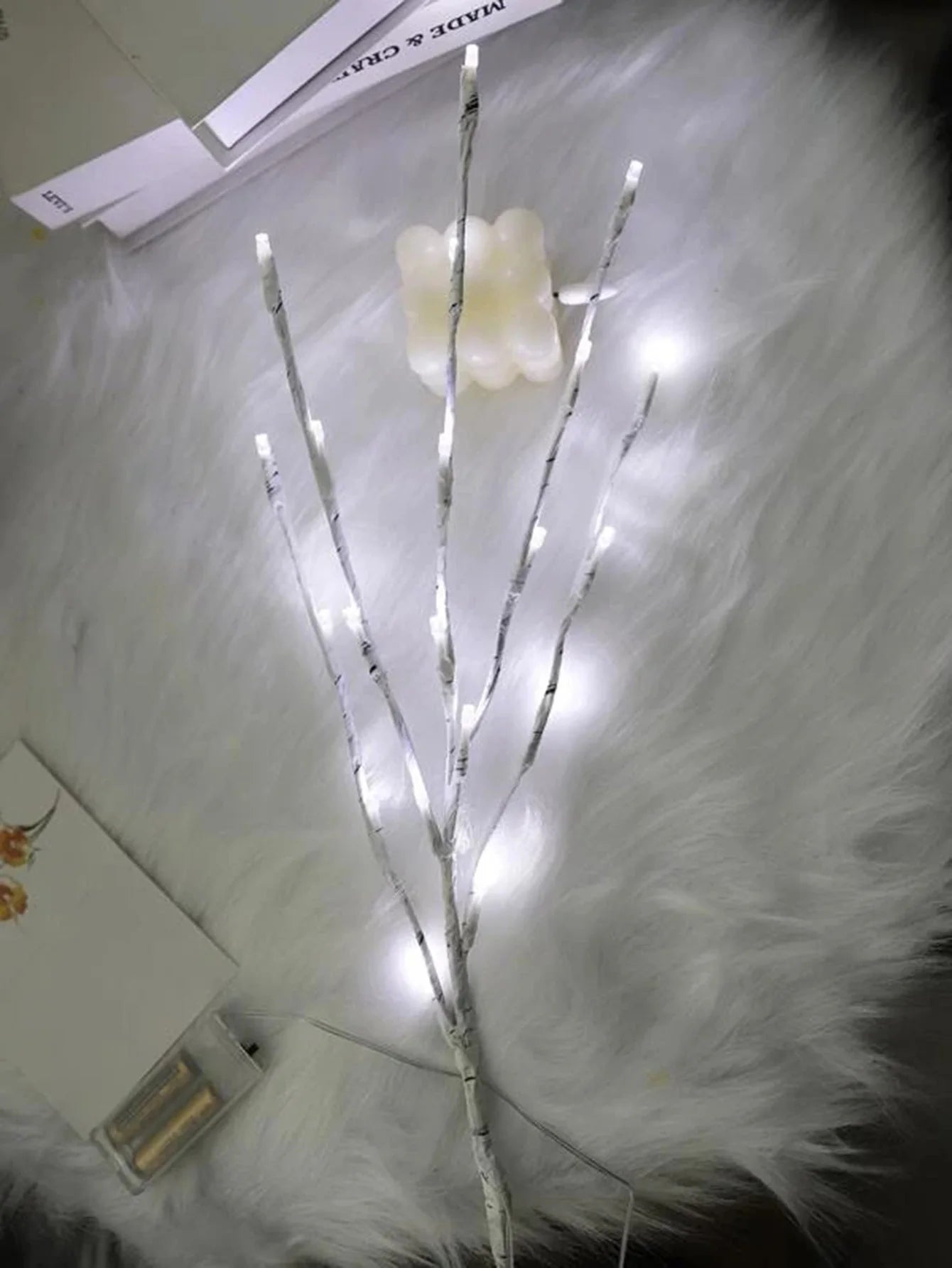 LED White Birch Branch Light – Festive Battery-Operated Twig Decor